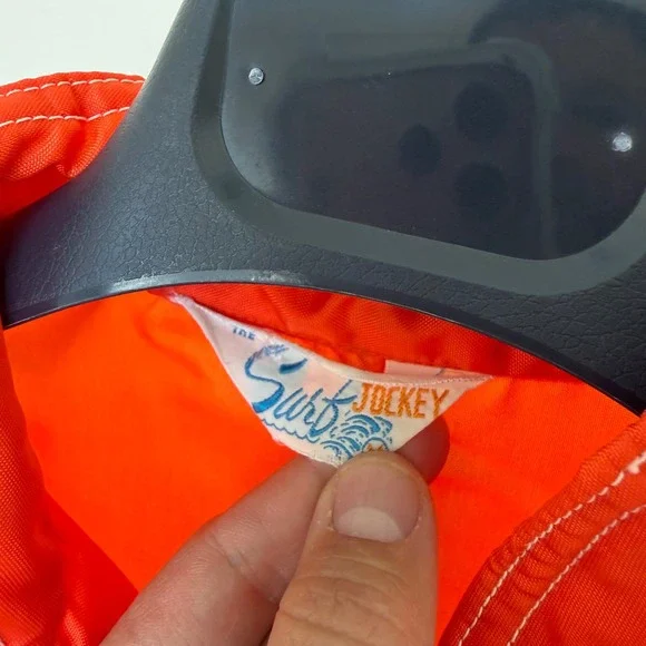 Vintage 60's Surf Jockey Orange Windbreaker Zip Up Jacket Talon Zipper Large - Picture 5 of 9